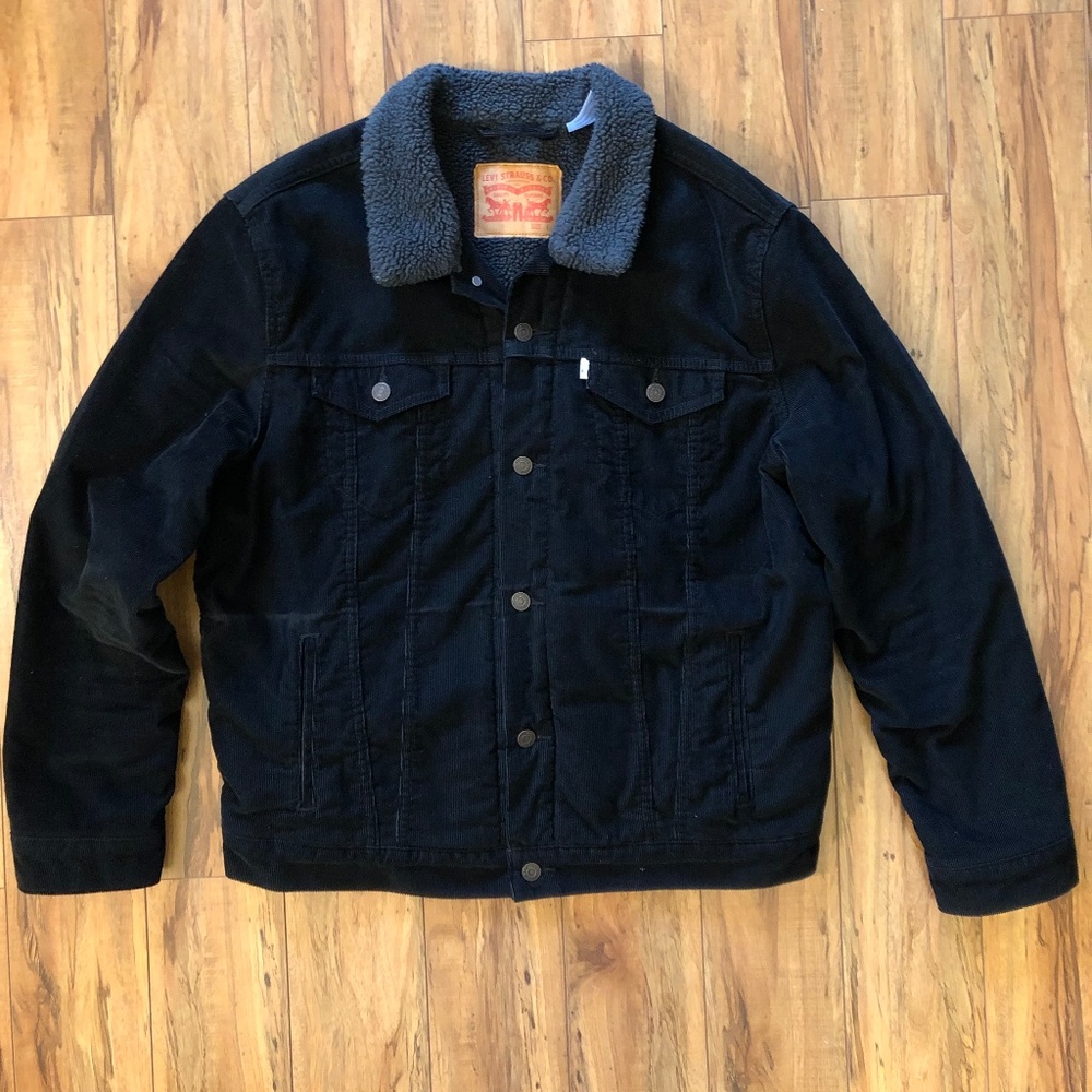Levi's Corduroy Sherpa Trucker Jacket - Black - L